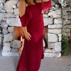 Burgundy dress. Size 14. Worn once